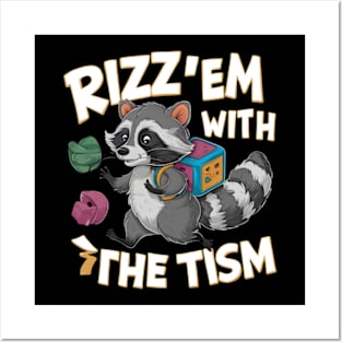 Rizz Em With The Tism - Autism Awareness Day Raccoon For Kids Classic Posters and Art